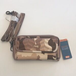 Lug Quilted Camo Crossbody Wallet - Brown/Beige